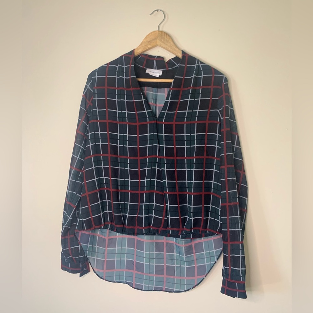 Lovers + Friends Get Down Blouse in Green Plaid Size Medium